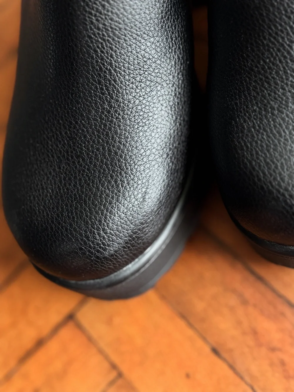 Sz 5 Gianni Bini Black Tough-Love Stretch Lug Heel Platform Booties EUC